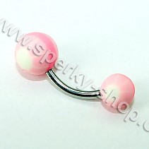 Piercing do pupíku růžovobílá OPNG076