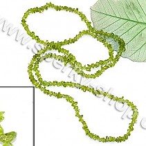 Olivín náhrdelník kousky - 90cm