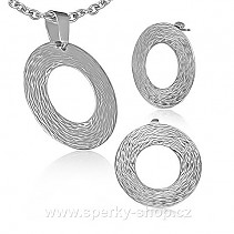 Šperky z oceli - přívěsek + náušnice Circle