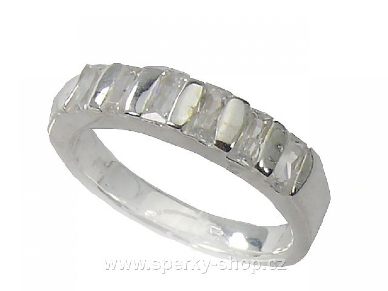 Dámský stříbrný prsten se zirkony typ 022
