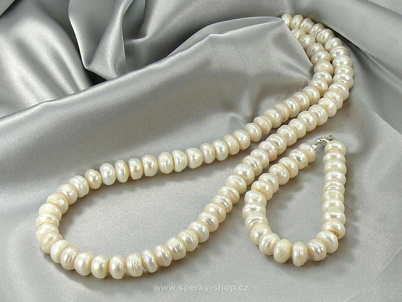 Dámská dárková sada velké bílé perly 130g