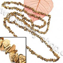 Jaspis obrázkový náhrdelník kousky -90cm