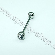 Piercing chirurgická ocel Jing-Jang 3,2cm