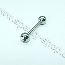 Piercing chirurgická ocel Jing-Jang 2,7cm