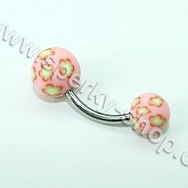Piercing do pupíku růžová květy OPNG077