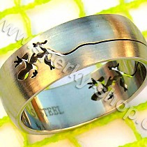 Ocelový prsten pro ženy i muže Lizard