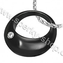 Ocelový přívěsek pro muže Black ring