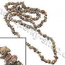 Jaspis leopardí náhrdelník kousky - 90cm