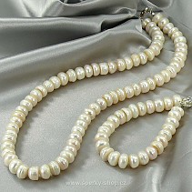 Nádherná dárková sada velké bílé perly 129g